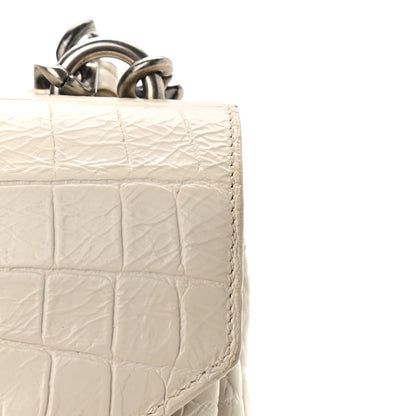 Saint Laurent Calfskin Crocodile Embossed Medium College Monogram Satchel Porcellana 16 of 16