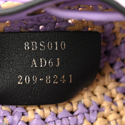 Fendi Raffia Vitello Seta F is Fendi FF Woven Mini Mon Tresor Bucket Bag Anemone Natural 7 of 10