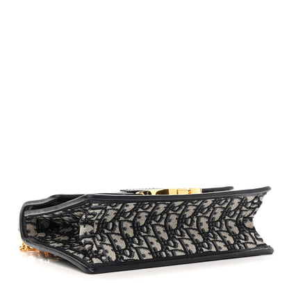 Christian Dior Oblique 30 Montaigne Chain Flap Bag Blue 4 of 10