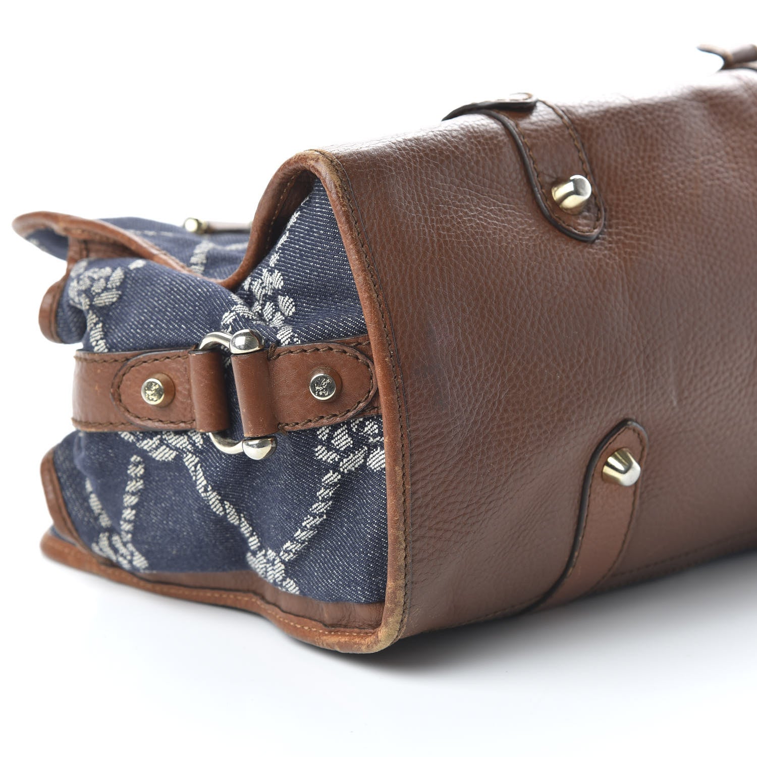 Burberry Calfskin Denim Rope Print Bag Blue 6 of 11