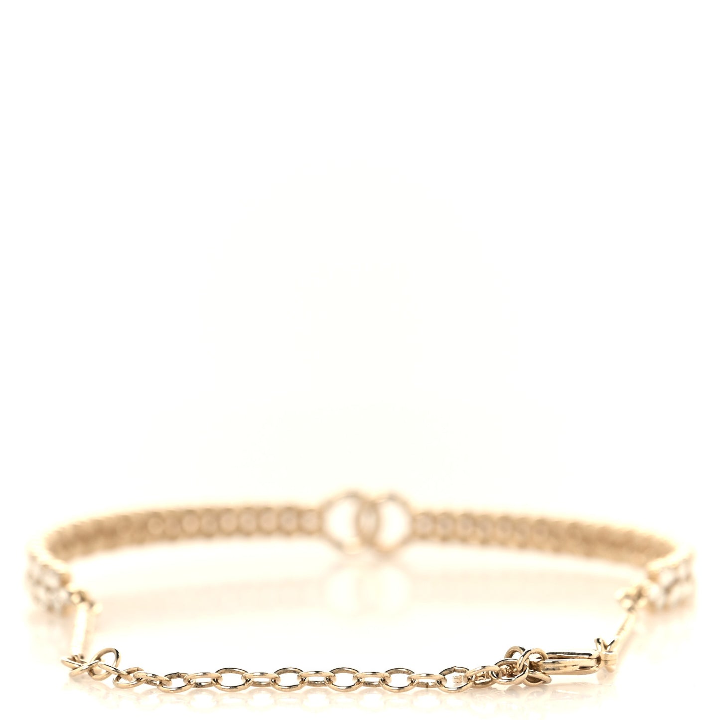 Crystal Sparkling Wheat CC Choker Necklace Gold