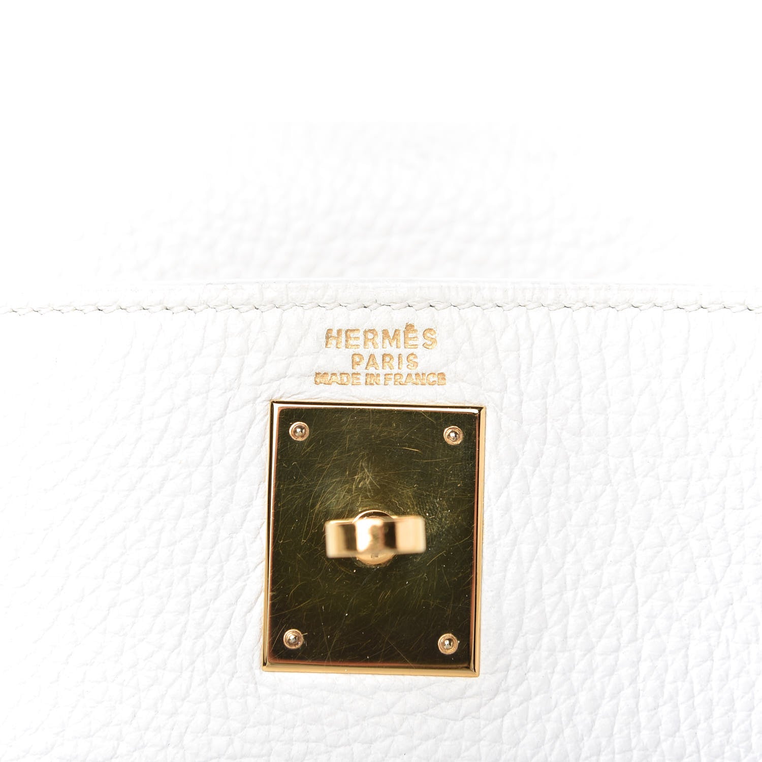 Hermes Taurillon Clemence Kelly Sellier 32 White 8 of 14