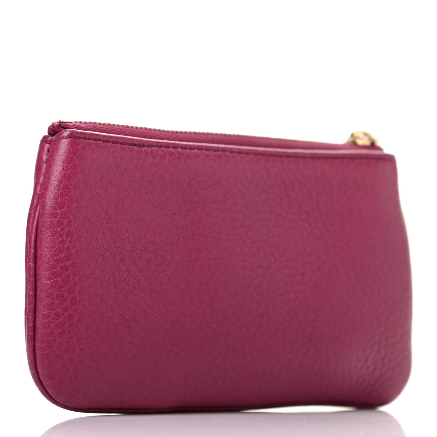 Pebbled Calfskin Soho Key Case Bright Bougainvillea