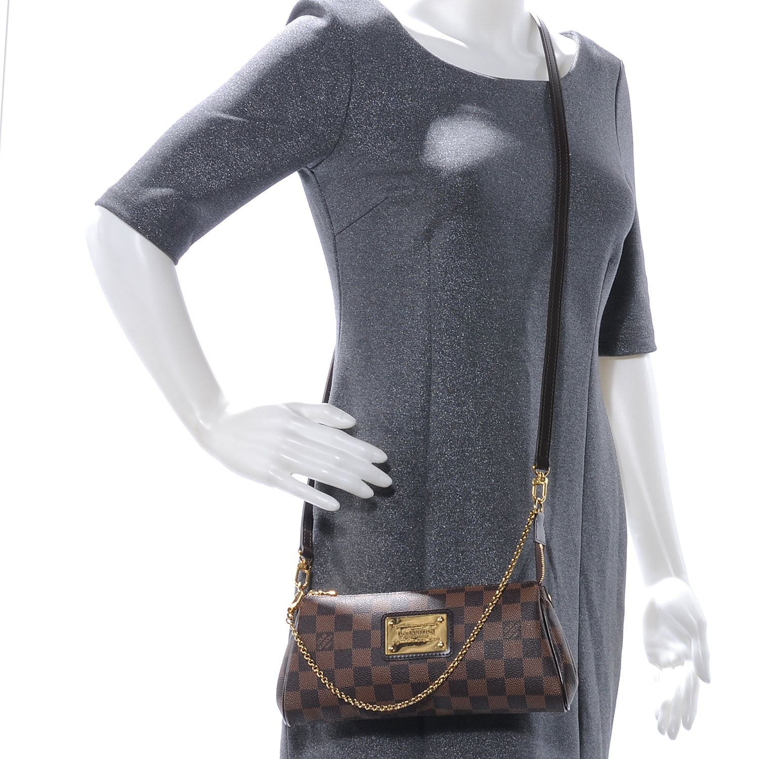 Louis Vuitton Damier Ebene Eva Clutch 2 of 7