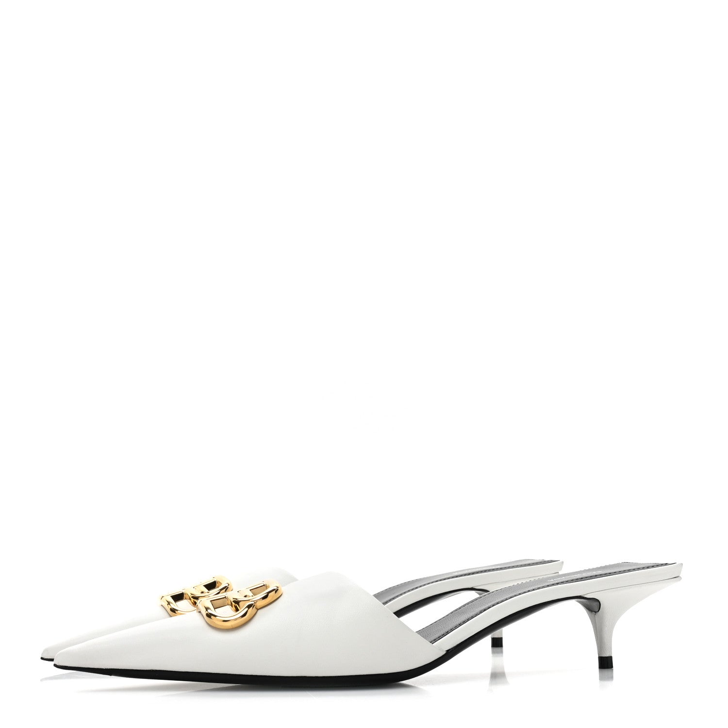 Balenciaga Soft Nappa BB Square Knife Pointed Toe 40mm Mules 40 White 3 of 8