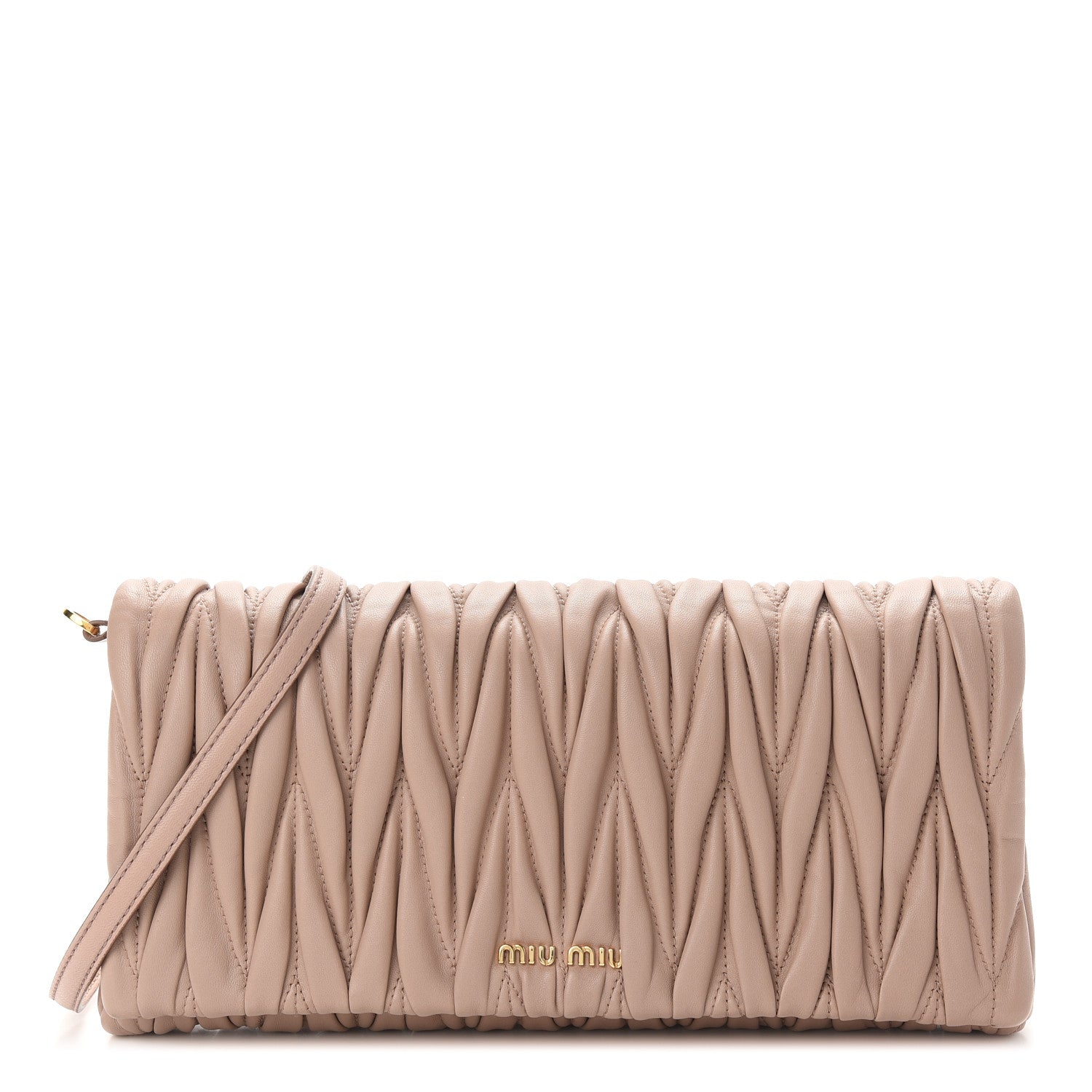 Miu Miu Nappa Matelasse Clutch Cammeo 1 of 10