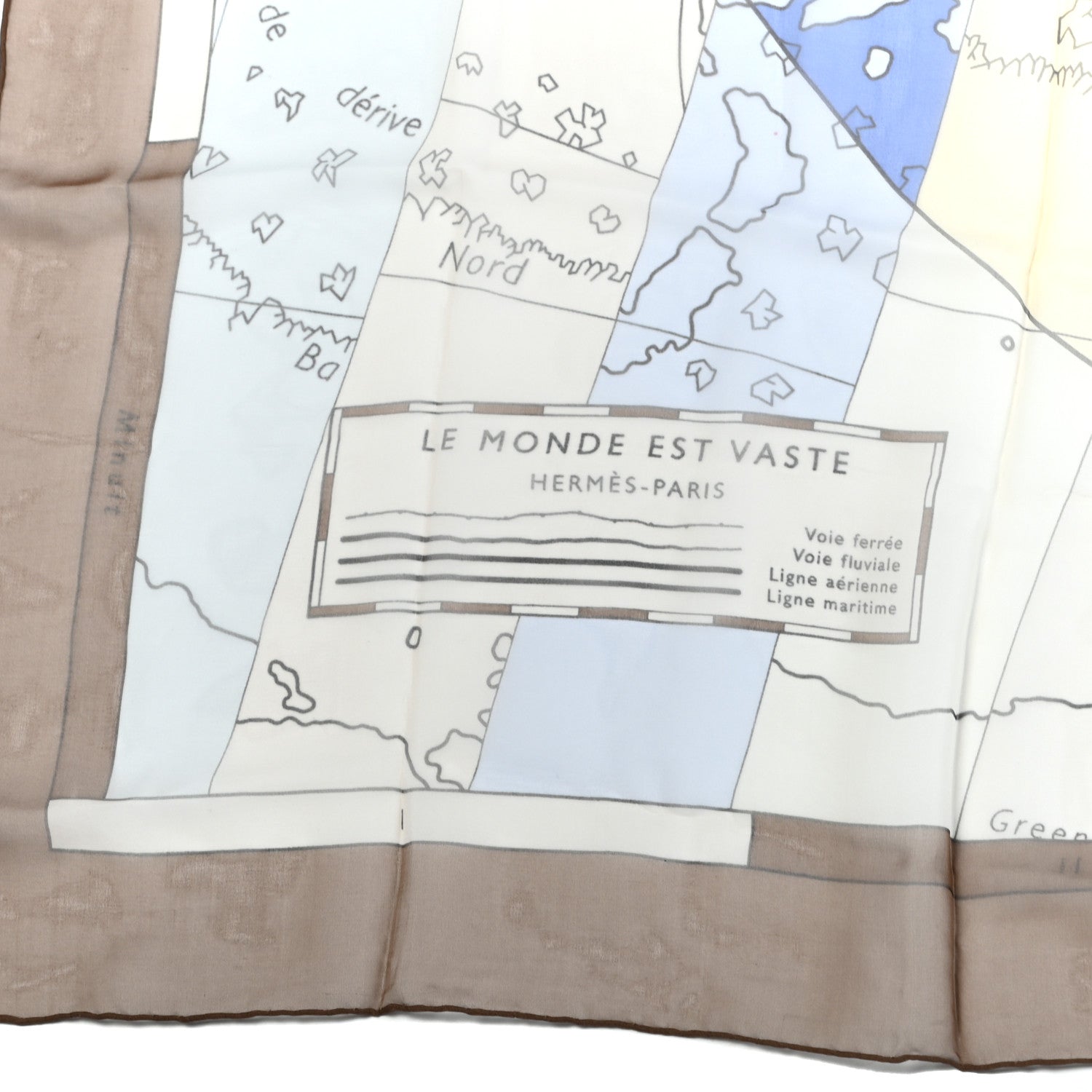 Hermes Silk Mousseline Le Monde Est Vaste Shawl 140 2 of 5