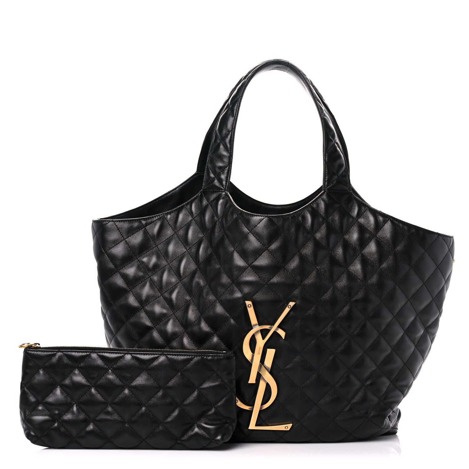 Saint Laurent Lambskin Quilted Maxi Icare Shopping Tote Black 1 of 14
