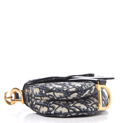 Christian Dior Oblique Mini Saddle Bag Blue 4 of 8