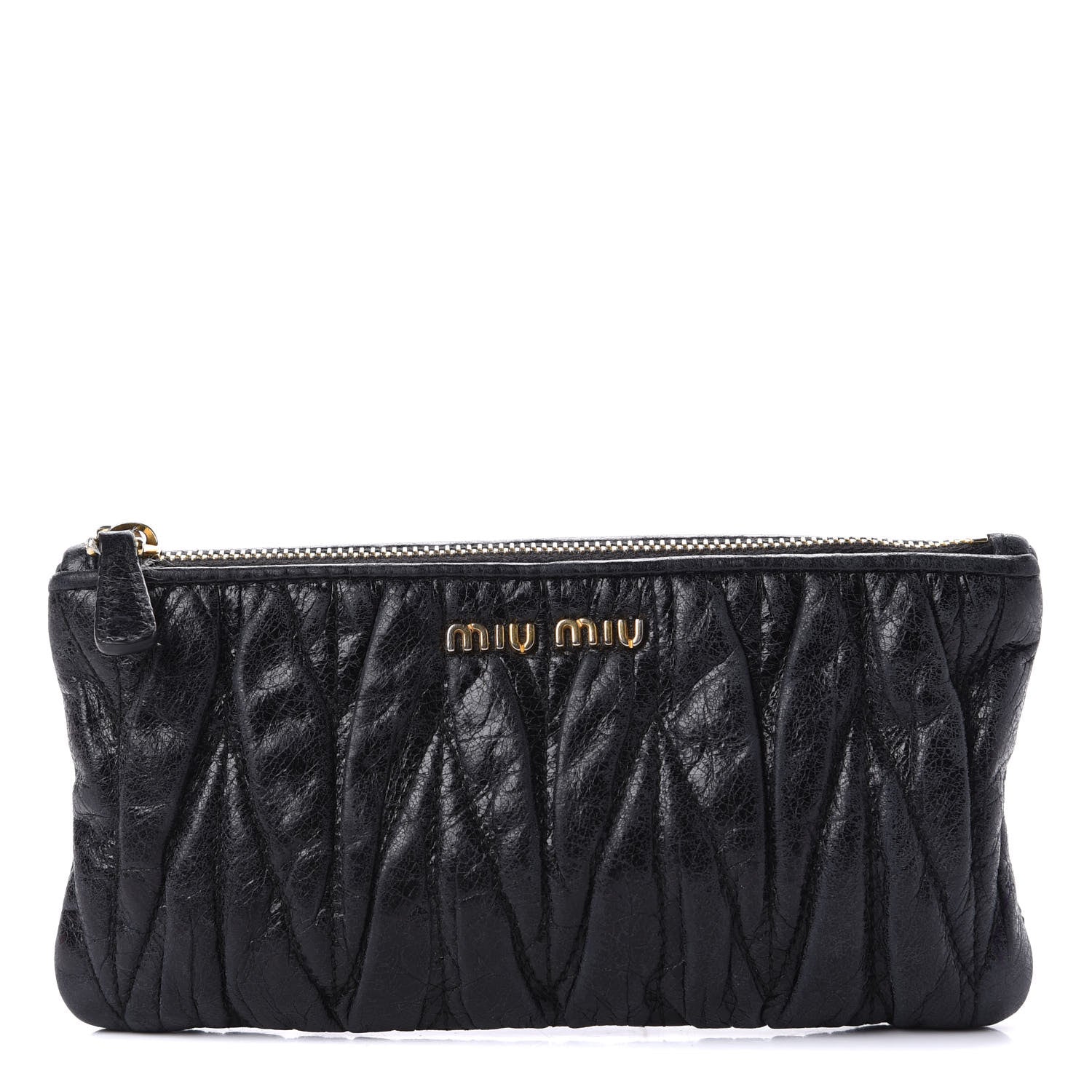 Miu Miu Nappa Matelasse Lux Pouch Black 1 of 11