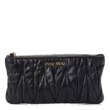 Miu Miu Nappa Matelasse Lux Pouch Black 1 of 11