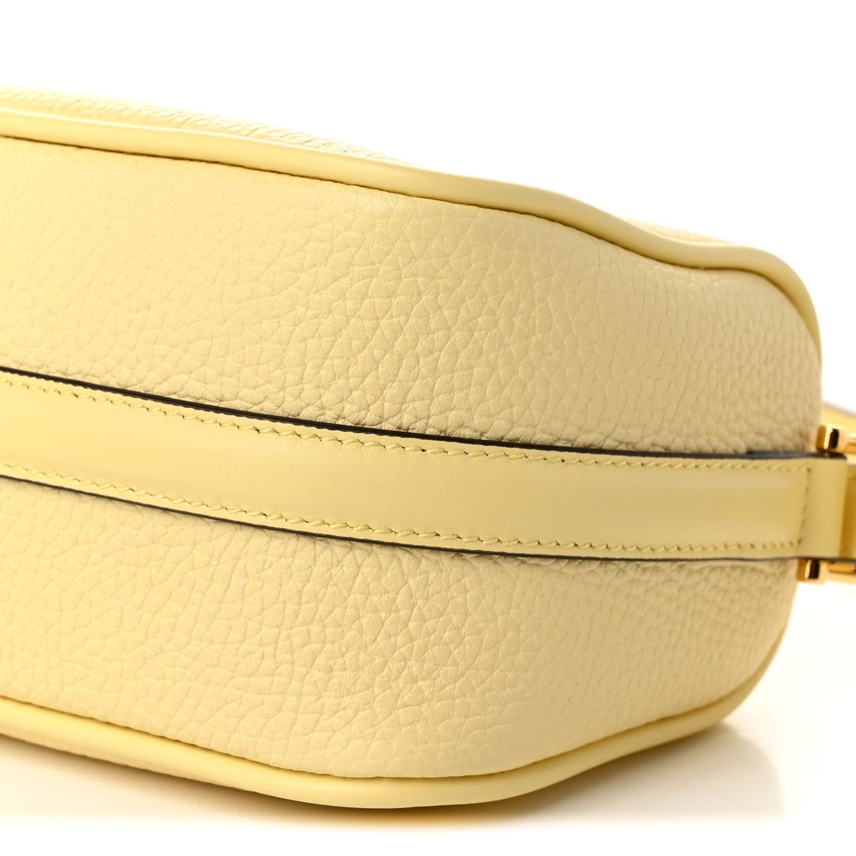 Grainy Calfskin Half Horsebit Mini Shoulder Bag Yellow