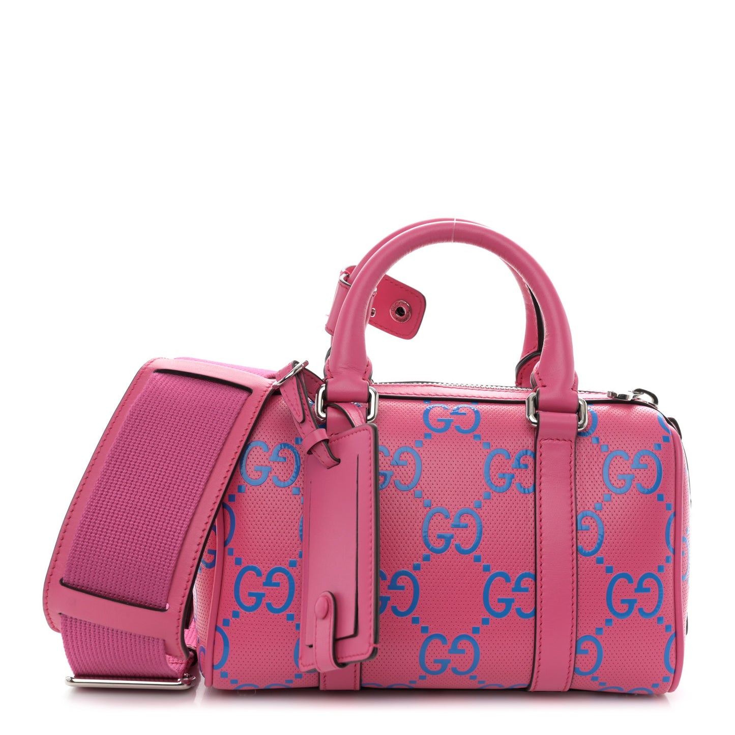 Calfskin GG Tennis Bi-Color Embossed Mini Duffle Bag Modern Fucsia Modern Blue