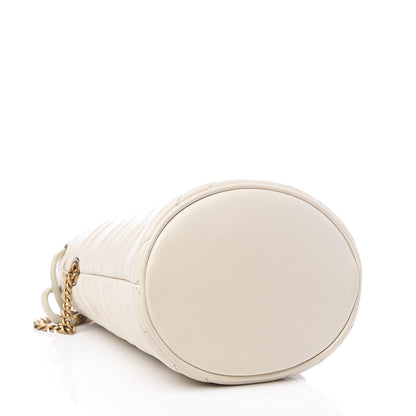 Gucci Calfskin Matelasse Mini GG Marmont 2.0 Bucket Bag White 4 of 11