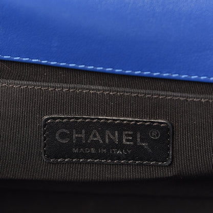 Chanel Patent Calfskin Quilted Medium Plexiglass Boy Flap Blue 6 of 13