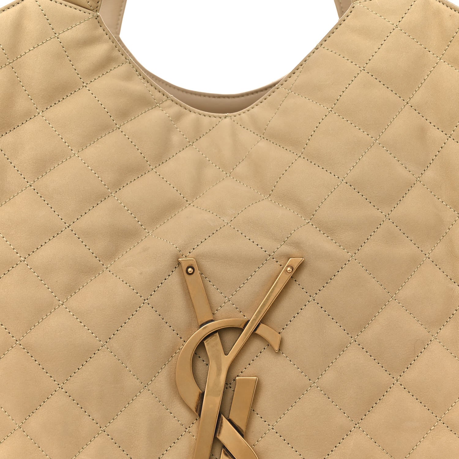 Saint Laurent Nubuck Suede Quilted Maxi Icare Shopping Tote Beige 9 of 14