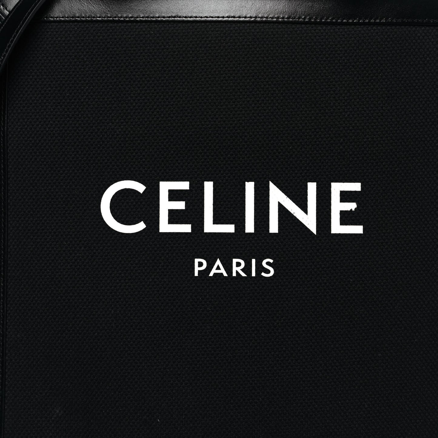 Canvas Calfskin Small Vertical Cabas Black