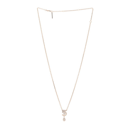 Chanel 18K Beige Gold Diamond Eternal No 5 Pave Necklace 3 of 5