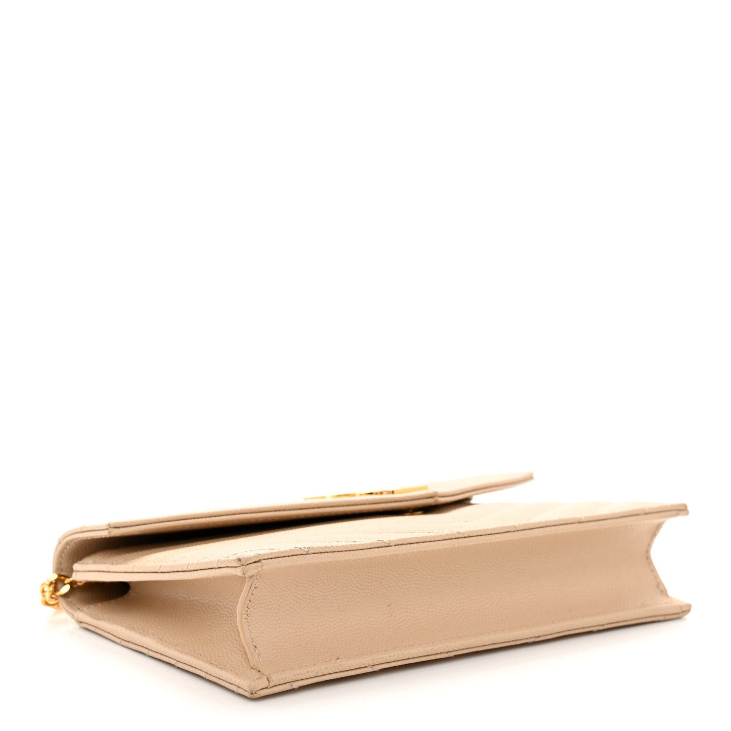 Grain De Poudre Matelasse Chevron Monogram Envelope Chain Wallet Nude Powder