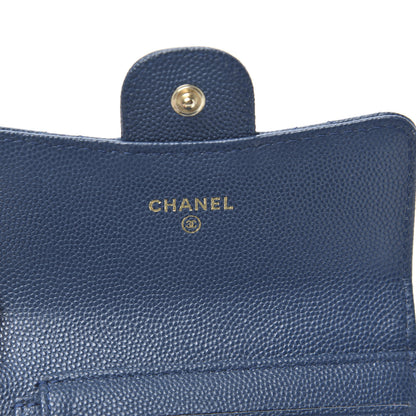 Chanel Caviar Quilted Compact Flap Wallet Navy 6 of 9