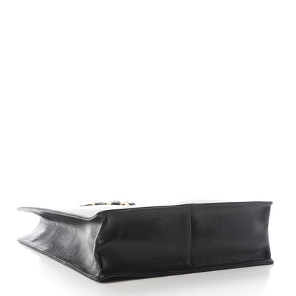 Chanel Shiny Aged Calfskin North South Shopping Bag Black 4 of 8