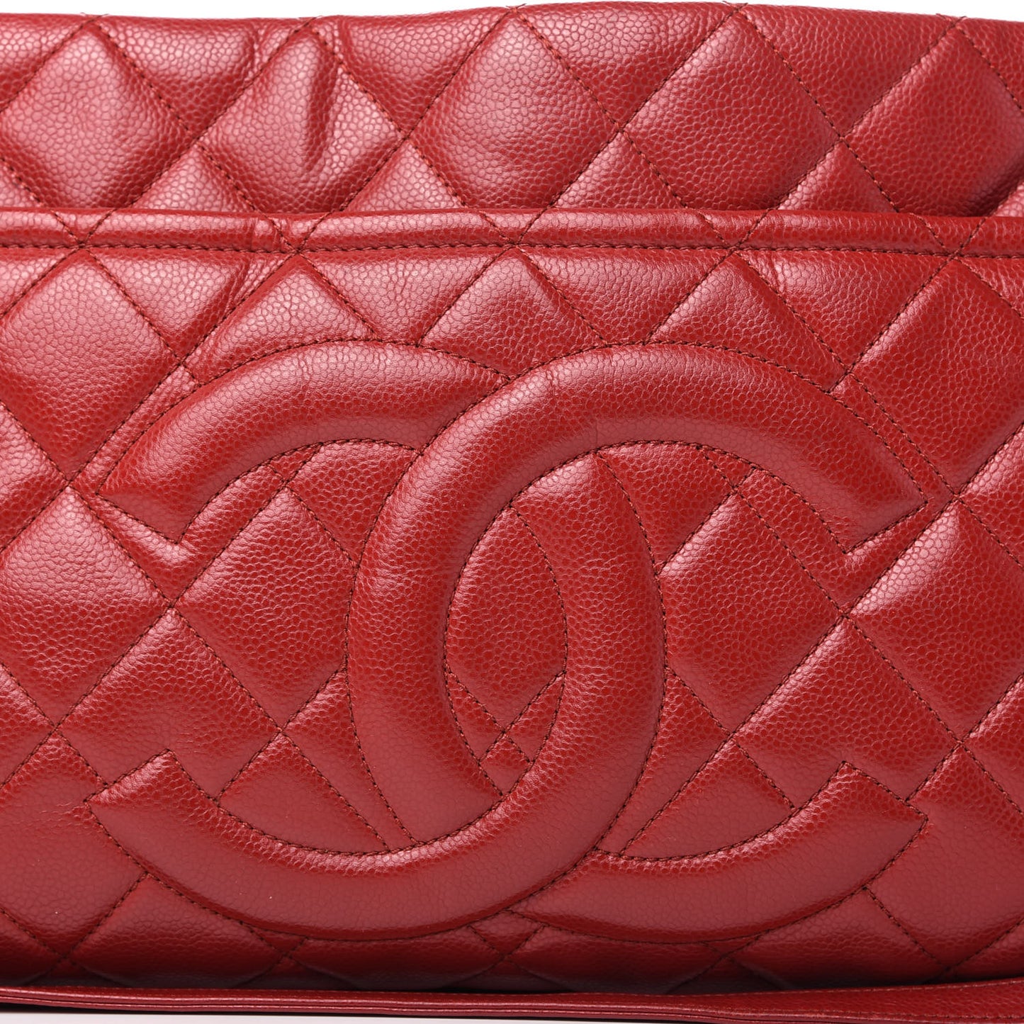 Caviar Quilted Timeless CC Soft Tote Red