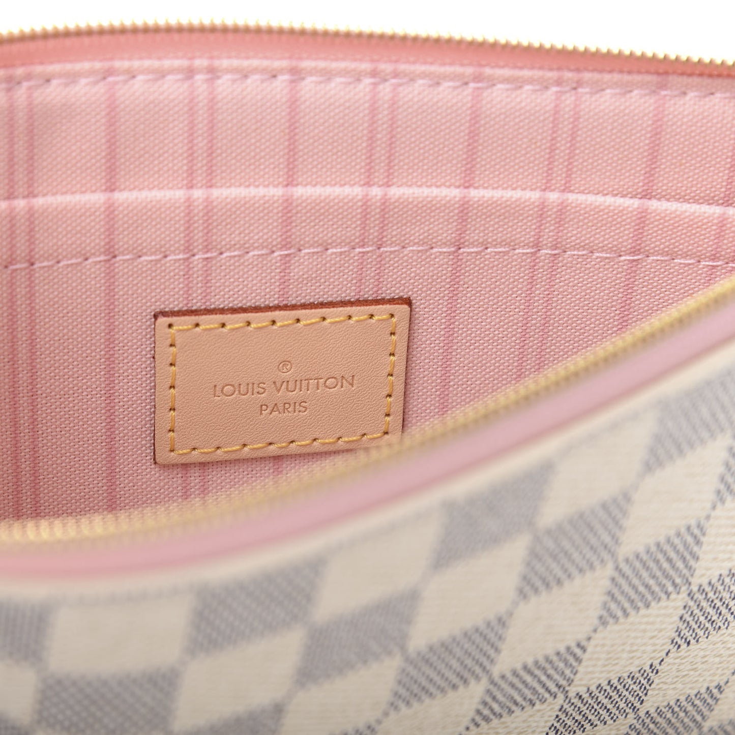 Damier Azur Neverfull MM GM Pochette Rose Ballerine