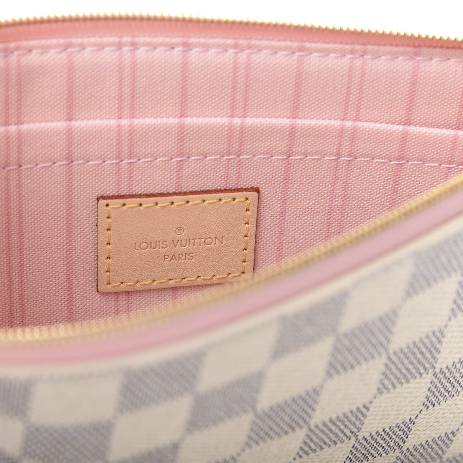 Louis Vuitton Damier Azur Neverfull MM GM Pochette Rose Ballerine 6 of 6