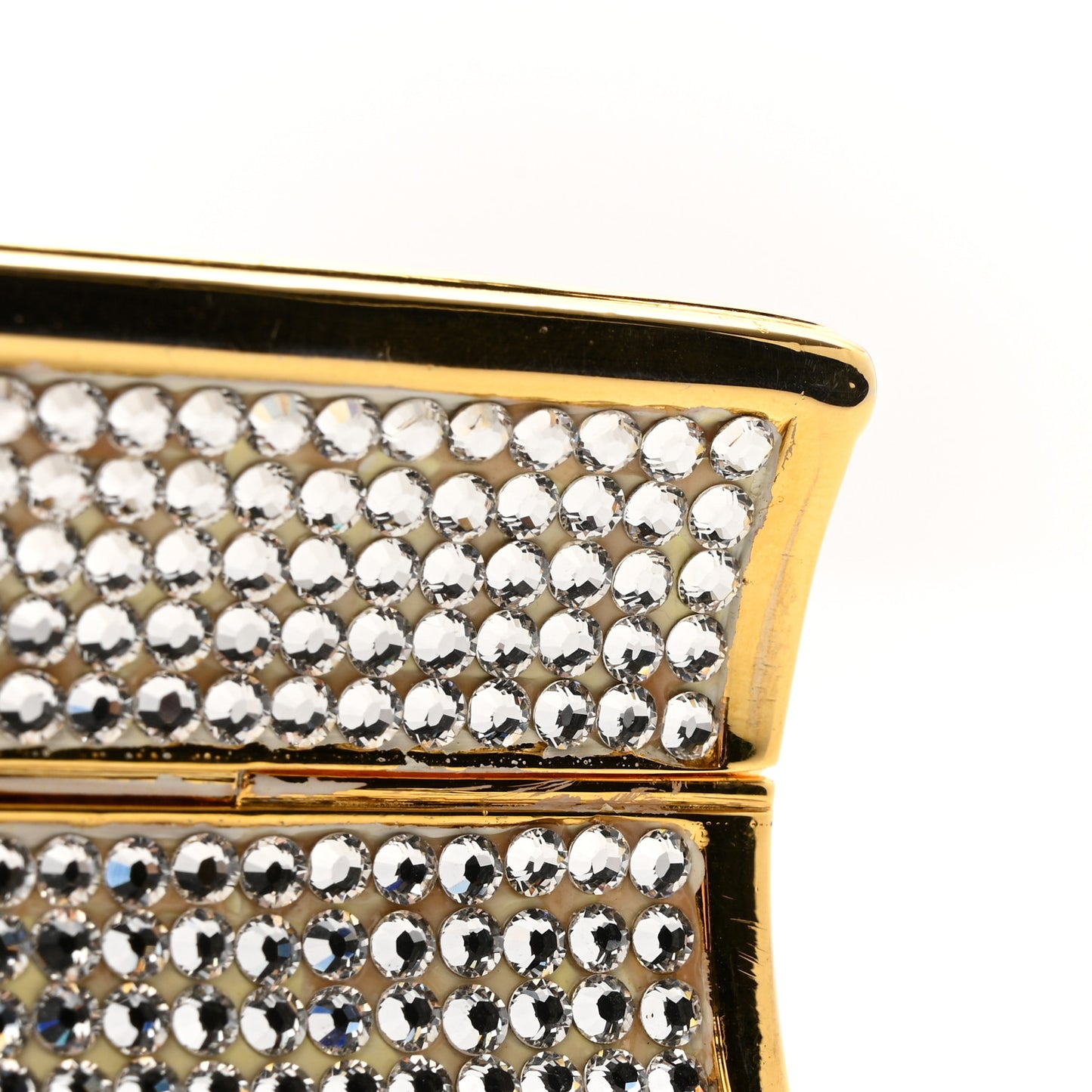 Swarovski Crystal Minaudiere Clutch Gold Silver