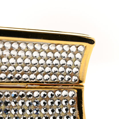 Judith Leiber Swarovski Crystal Minaudiere Clutch Gold Silver 11 of 14