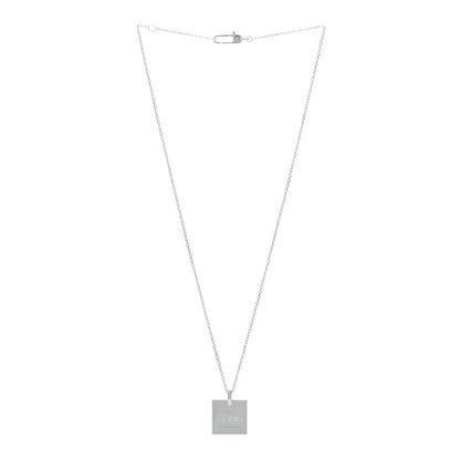 Gucci Sterling Silver Logo Square Tag Necklace 2 of 4