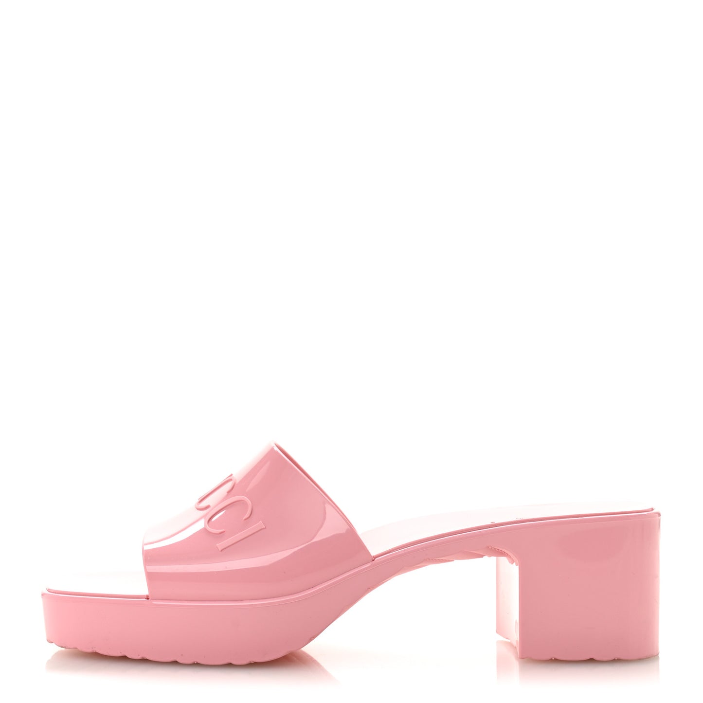 Rubber Gucci Logo Womens Platform 20/60mm Slide Sandals 40 Wild Rose