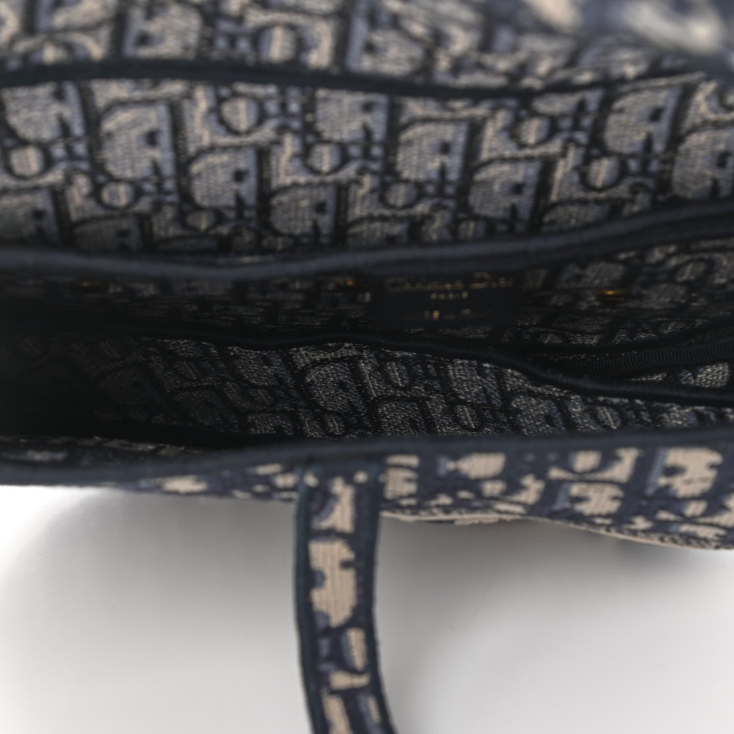 Christian Dior Oblique Embroidered Saddle Bag Blue 5 of 12
