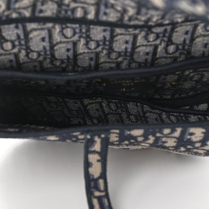 Christian Dior Oblique Embroidered Saddle Bag Blue 5 of 12