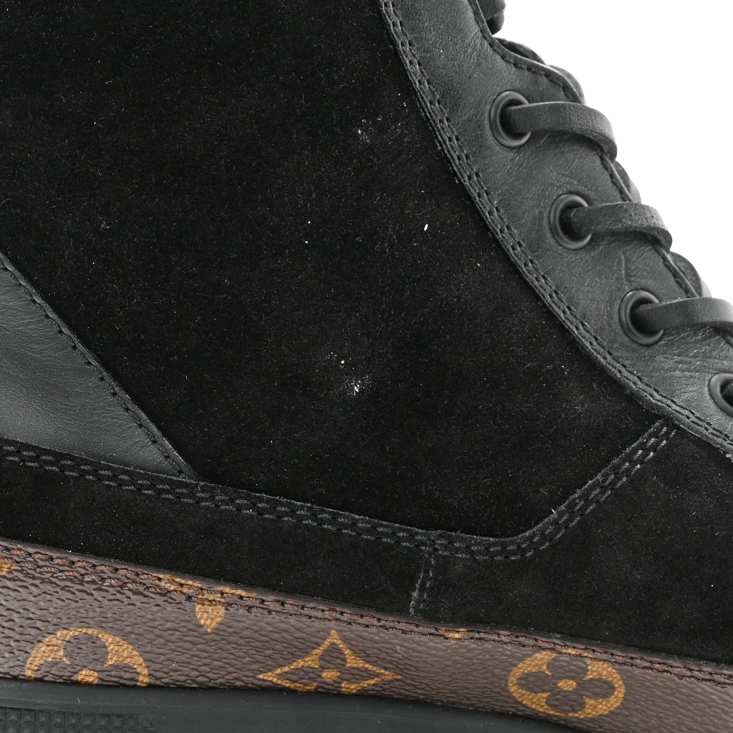 Louis Vuitton Suede Calfskin Monogram Laureate Platform Desert Boots 40 Black 8 of 9