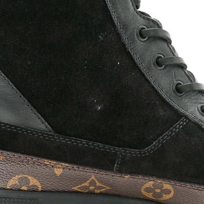 Louis Vuitton Suede Calfskin Monogram Laureate Platform Desert Boots 40 Black 8 of 9