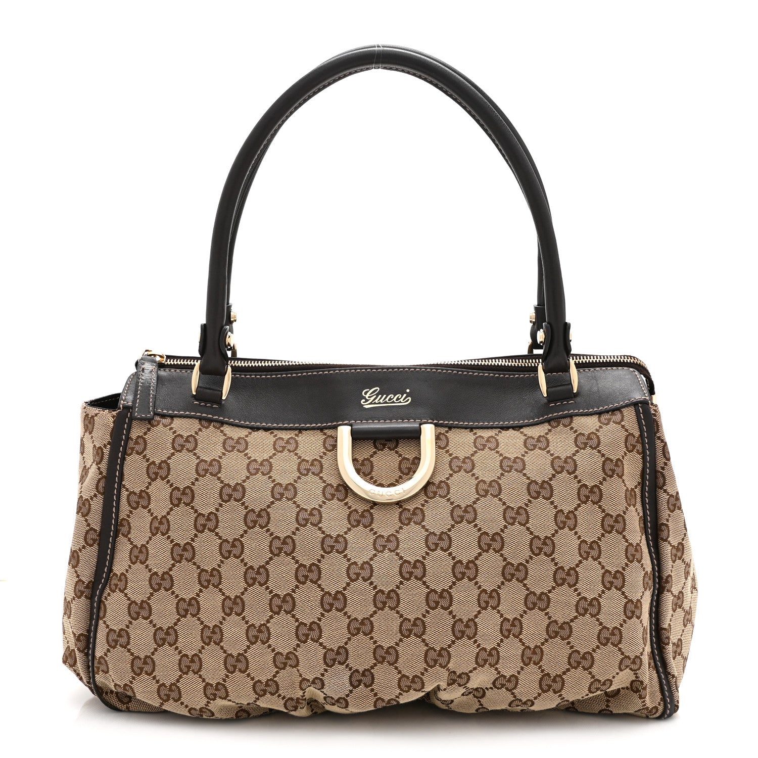 Gucci Monogram D Gold Tote Dark Brown 1 of 10