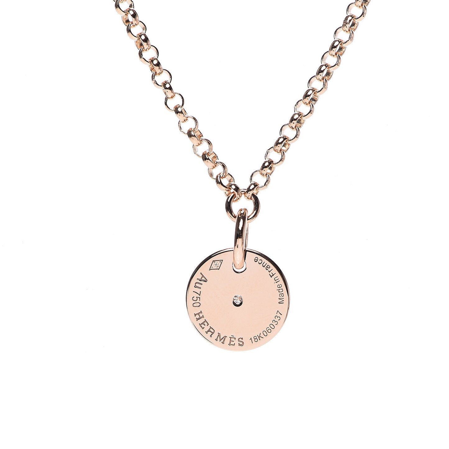 18K Rose Gold Diamond Gambade Clou de Selle Necklace