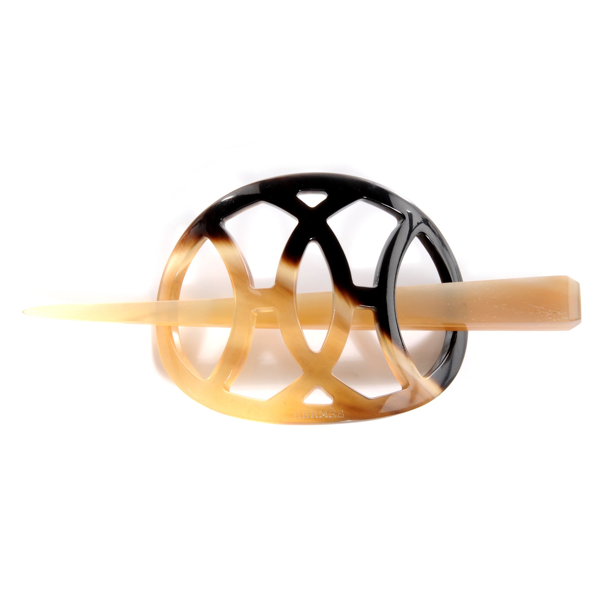 Hermes Buffalo Horn Lift PM Curved Hair Barrette 1 of 5