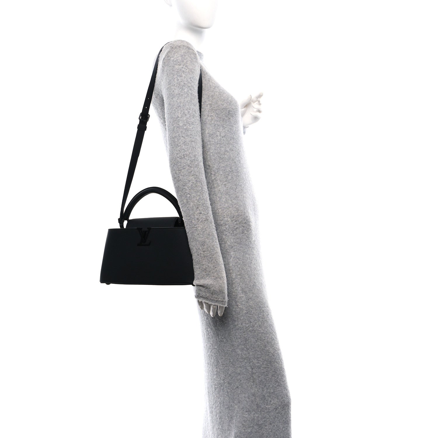 Louis Vuitton Taurillon Capucines East West MM Matte Black 2 of 11