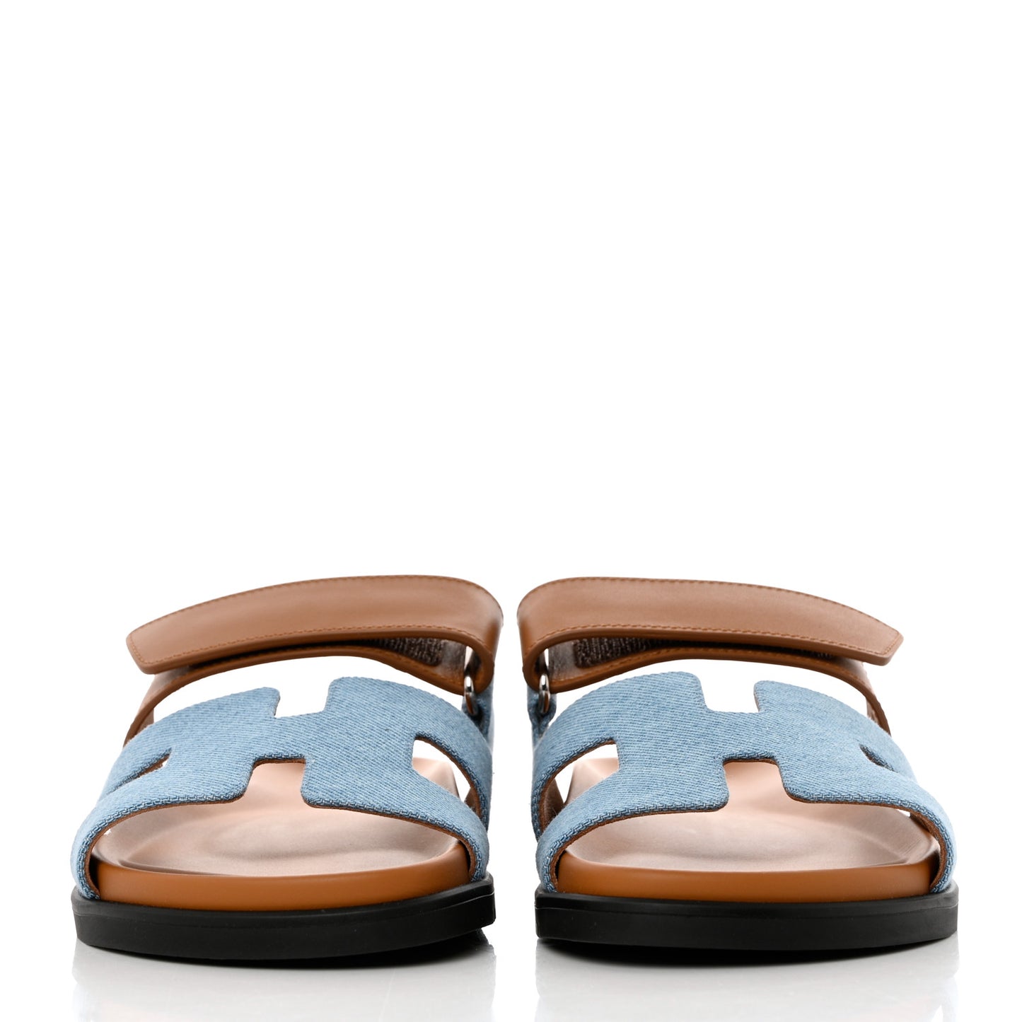 Denim Calfskin Womens Chypre Sandals 36 Bleu Clair Naturel