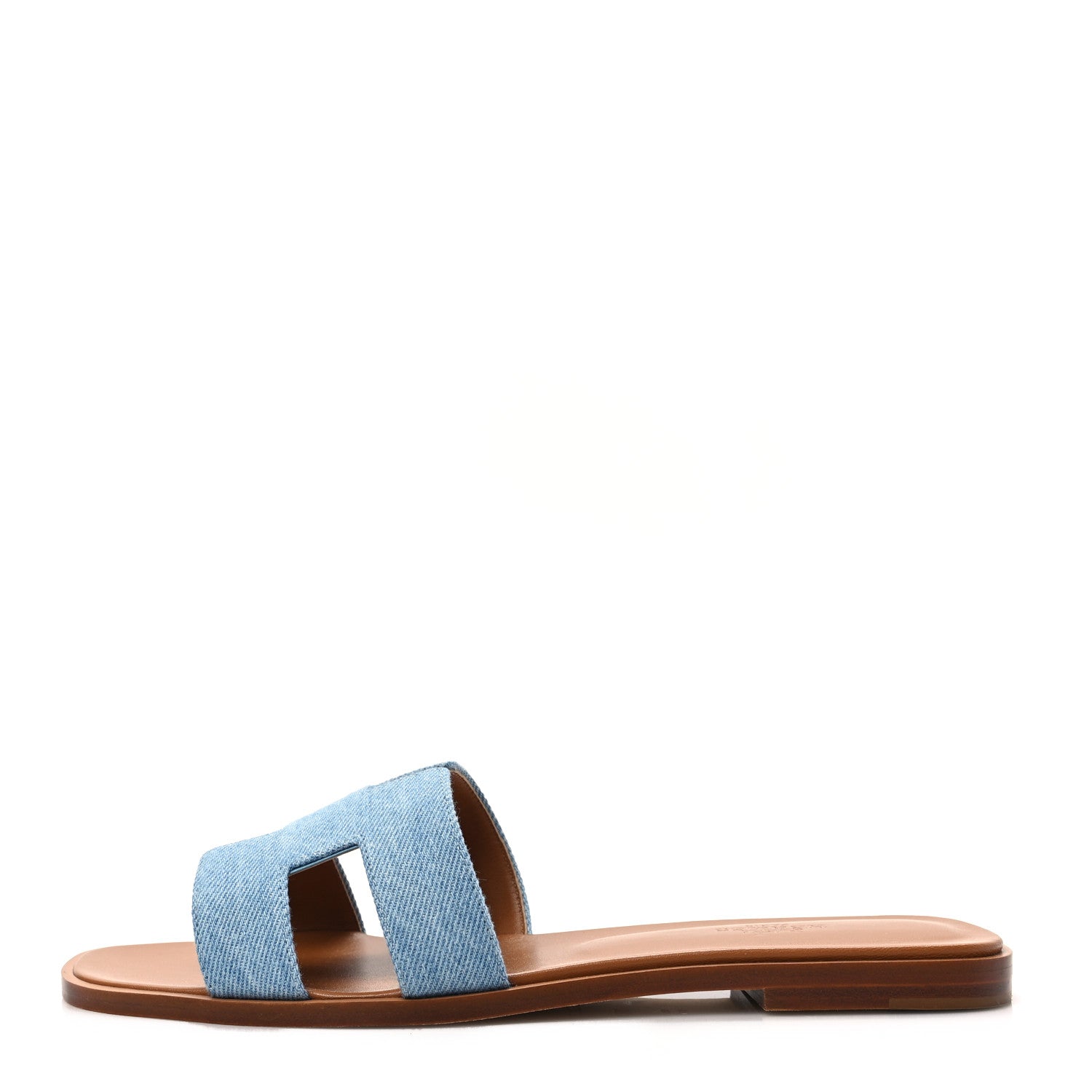 Hermes Denim Canvas Oran Sandals 39.5 Bleu Clair 1 of 9