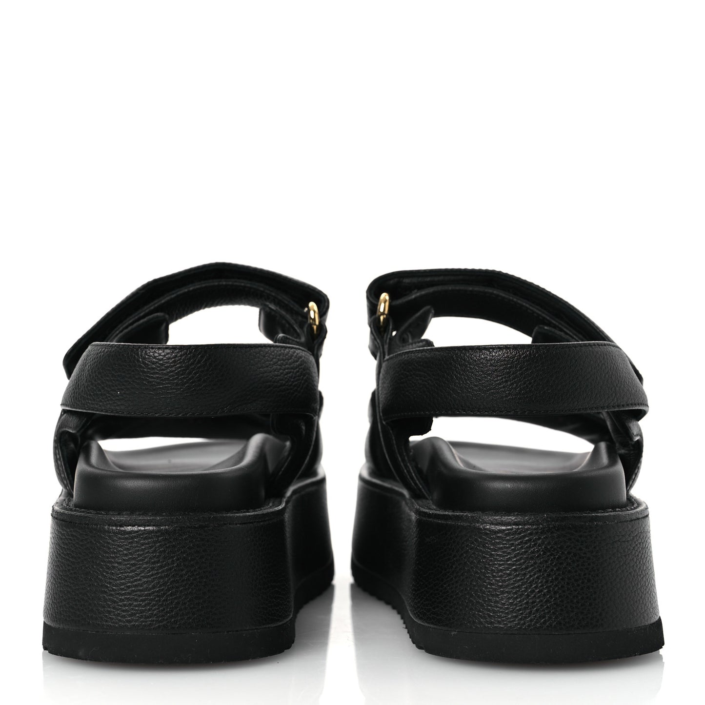 Lambskin Sunset Comfort Platform Sandals 36.5 Black