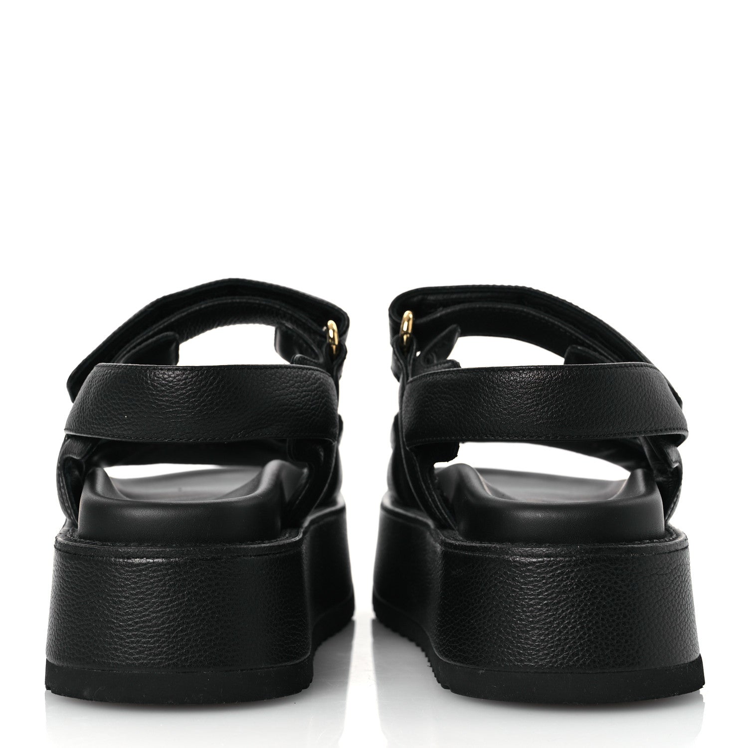 Louis Vuitton Lambskin Sunset Comfort Platform Sandals 36.5 Black 6 of 12