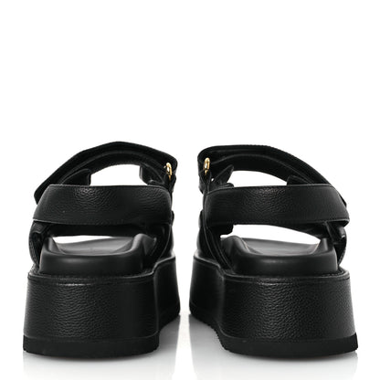 Louis Vuitton Lambskin Sunset Comfort Platform Sandals 36.5 Black 6 of 12
