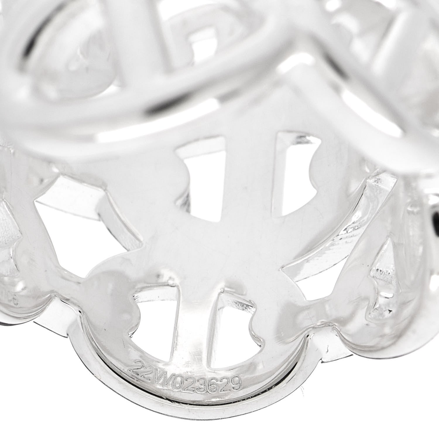 Hermes Sterling Silver GM Chaine d'Ancre Enchainee Band Ring 52 6 5 of 6