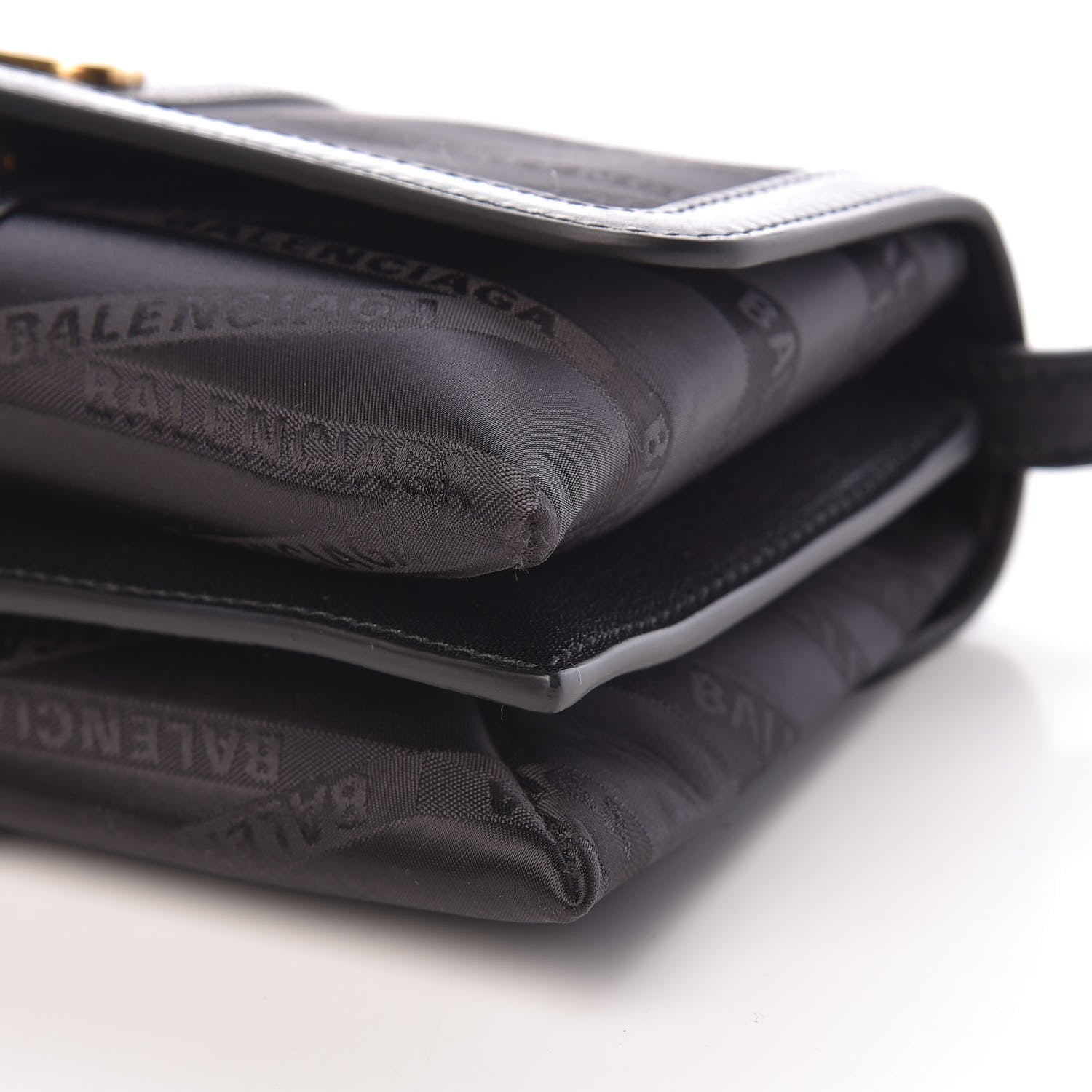 Balenciaga Jacquard Nylon Calfskin Shift Wallet On Strap Black 10 of 10