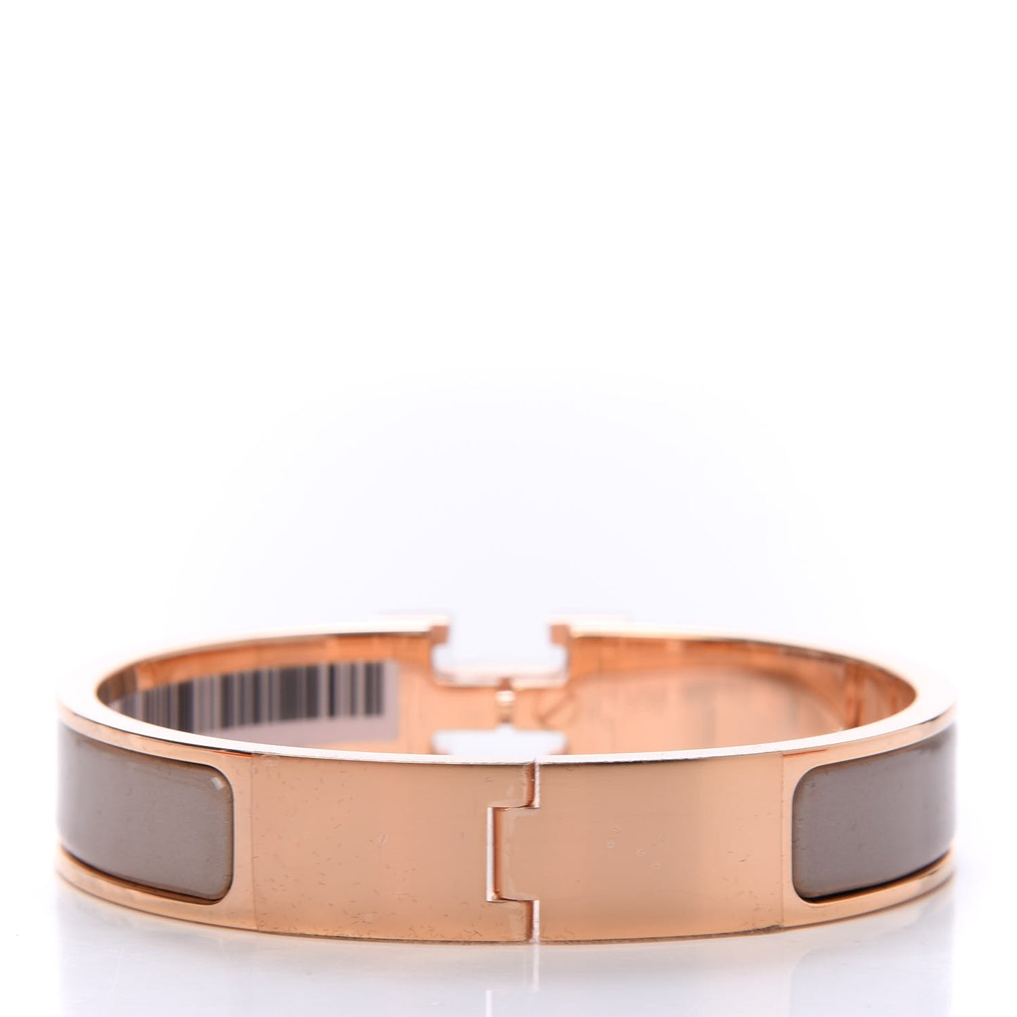 Enamel Narrow Clic Clac H Bracelet PM Marron Glace
