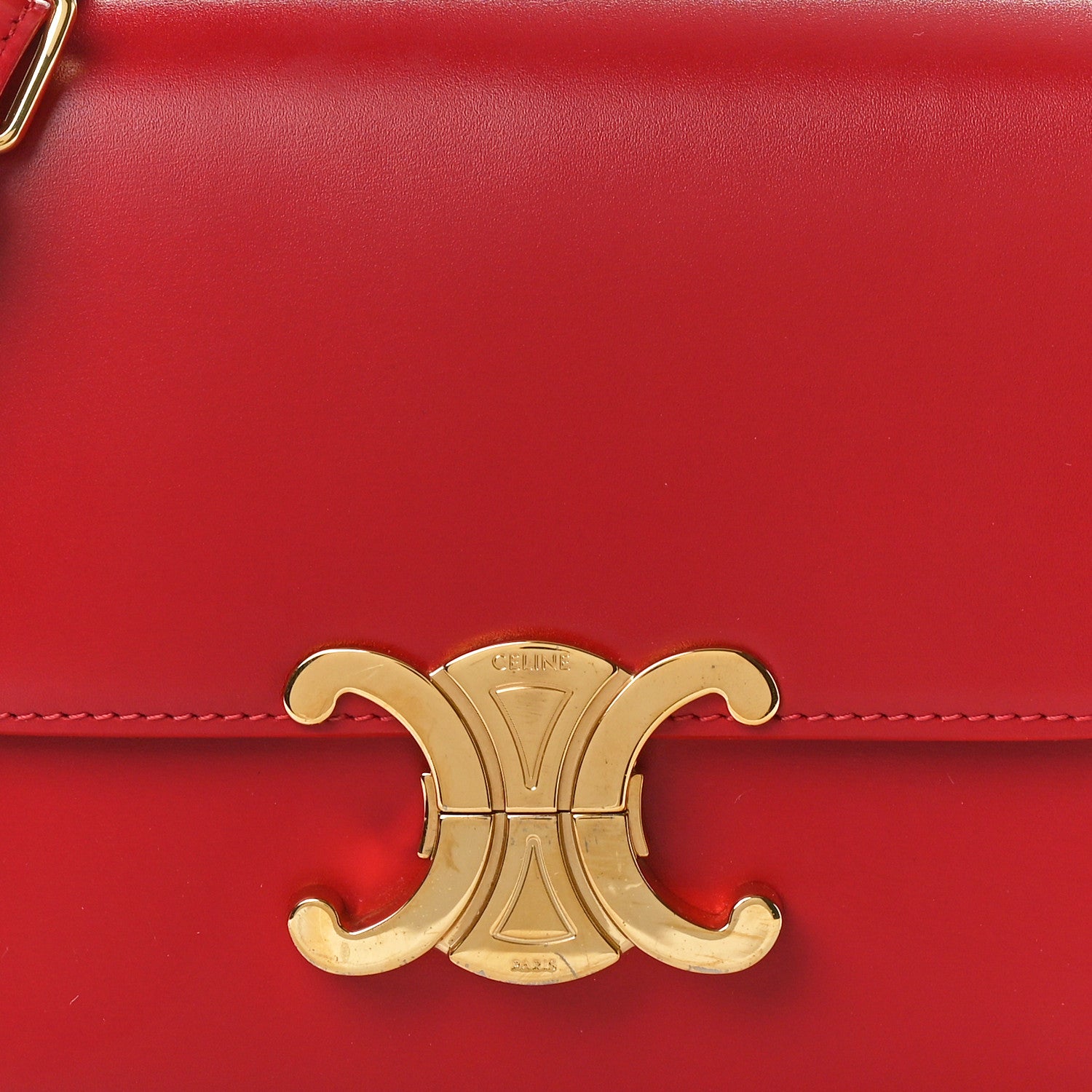 Celine Shiny Calfskin Teen Triomphe Carmin 8 of 10