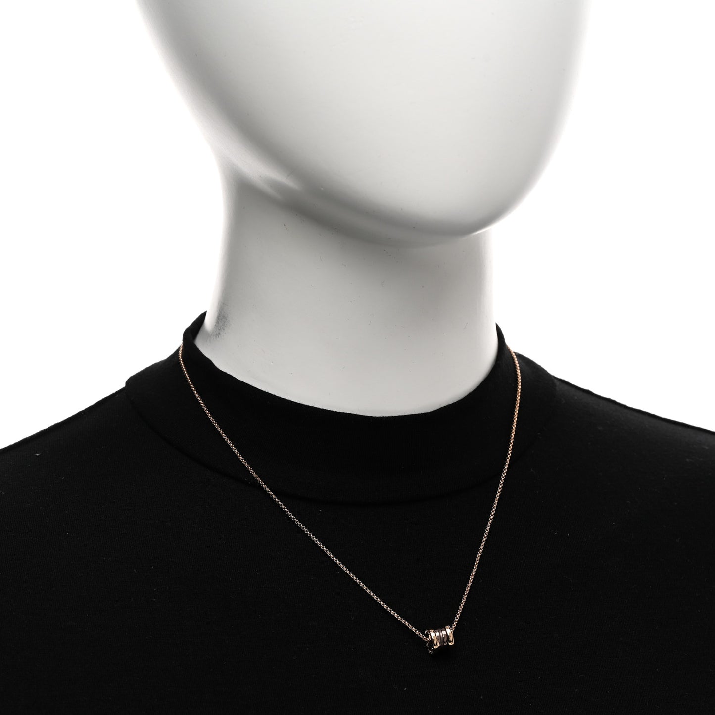 18K Rose Gold Cermet Small B.Zero1 Pendant Necklace